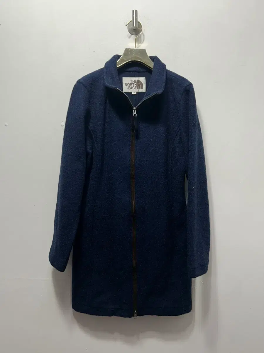 The North Face Navy Zip-up Long Coat S
