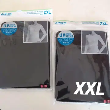 유니클로 UV컷 크루넥 AIRism 블랙 긴팔 TXXL 2장 실크