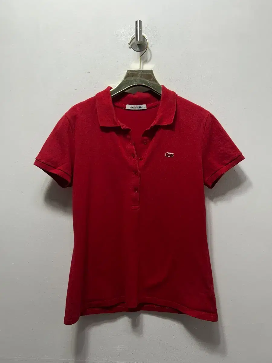 Lacoste Women&#x27;s Red Pique Polo Shirt 100