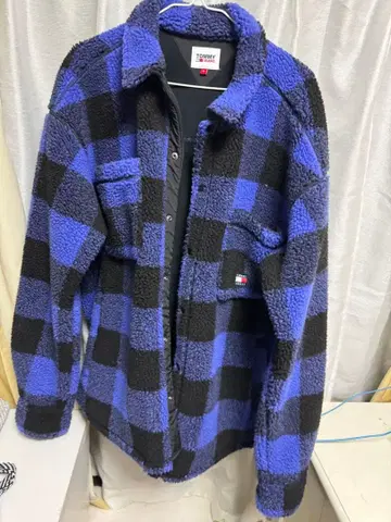 TOMMY JEANS 플리스 자켓 체크