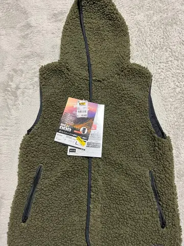 올리브 그린 보아 후드 베스트