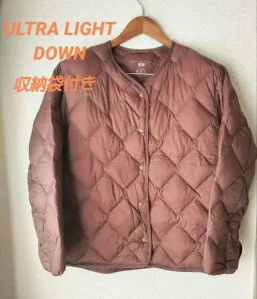 유니클로 울트라 라이트 다운 릴랙스 자켓 브라운 다운 자켓 L