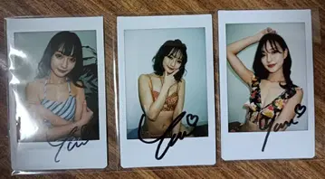 루카와 유 친필 사인 폴라로이드 3장 세트