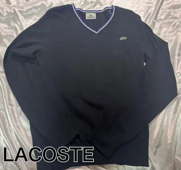 LACOSTE 라코스테 V넥 니트 스웨터 블랙