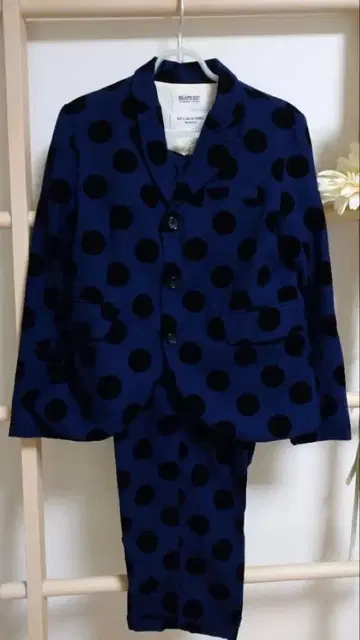 BEAMS BOY 셋업 네이비 도트