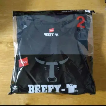 Hanes BEEFY-T 블랙 S 2장 세트 롱티 롱슬리브 티셔츠