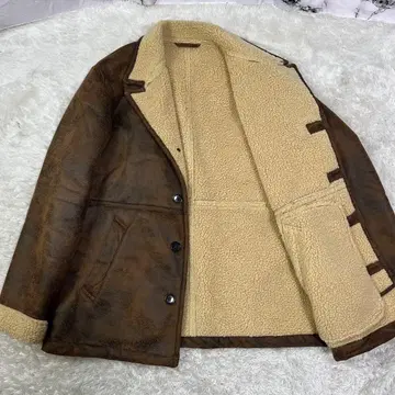 GU 페이크 무스탕 플라이트 자켓 브라운 XL