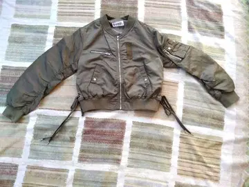 SNIDEL 레이스업 디자인 블루종 카키