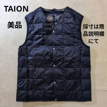 TAION 타이온 다운&페더 V넥 노카라 다운 베스트 새상품급