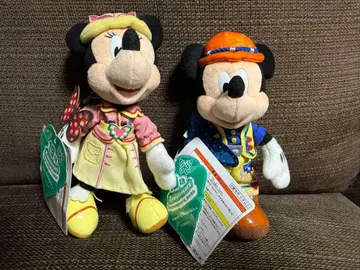 디즈니씨 19주년 미키 미니 인형 배지 세트 미사용품