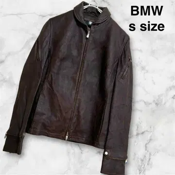 BMW 이탈리아제 싱글 라이더 가죽 자켓 S 사이즈 브라운