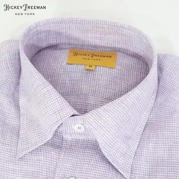 새상품 히키 프리먼 반팔 셔츠 M MSH1865 린넨 깅엄 체크