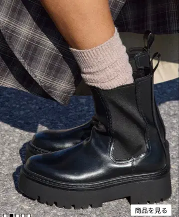 사이드 고어 부츠 통굽 부츠