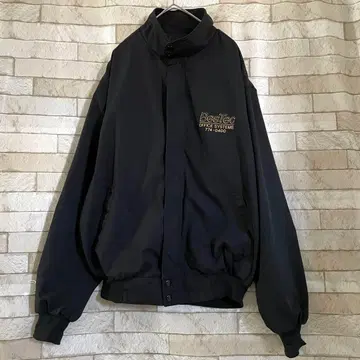 덤브룩 USA제 자켓 블루종 프린트 로고 블랙 L