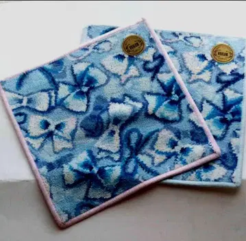 FEILER 리본 협회 콜라보 썸씽 블루 리본 타월 손수건 2장 세트