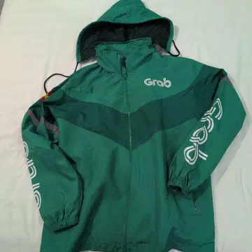 Grab 그린 컬러 후드 부착 자켓