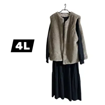 4L 블랙 티어드 드레스 세트