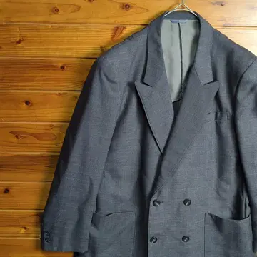 테일러드 자켓 아우터 수트 그레이 더블 버튼 L 안감 큐프라