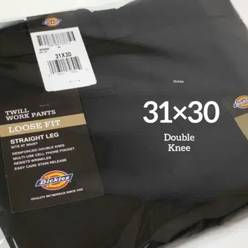 31 x 30 [ 새상품 미사용 ] 디키즈 더블니 85283 BLACK