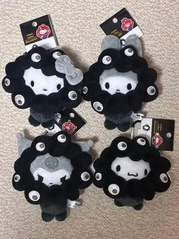 산리오 미야쿠미야쿠 변신 BC 카라비너 블랙 봉제 인형 4개 세트