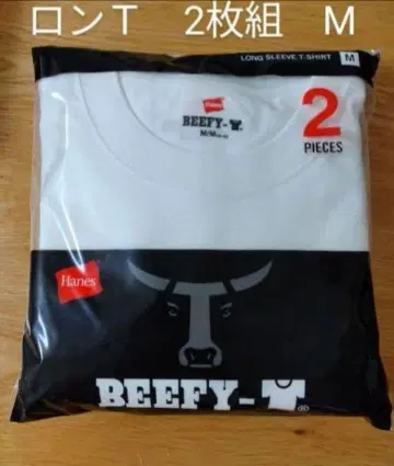 Hanes BEEFY-T 긴팔 티셔츠 2매입 M 사이즈