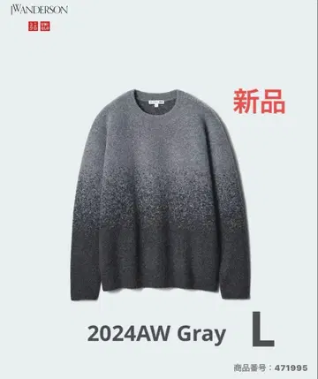 새상품 2024AW 수플레얀 그라데이션 크루넥 스웨터 그레이 L