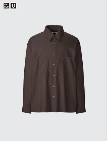 UNIQLO U 유니클로u 유틸리티 셔츠 DARK BROWN L