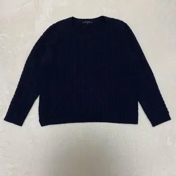 맥피 케이블 니트 스웨터 캐시미어 혼방 네이비 M 사이즈