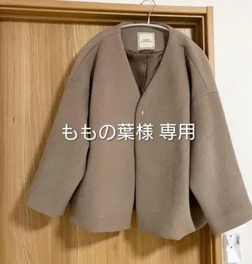 새상품급 JEANASIS 숏 비버 하프 노카라 코트