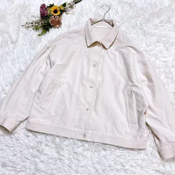 유니클로 [ 3XL ] 코튼 자켓 블루종 빅 루즈 라이트 베이지