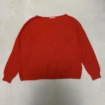 오파크 클립 니트 스웨터 리브 니트 오렌지 M 사이즈