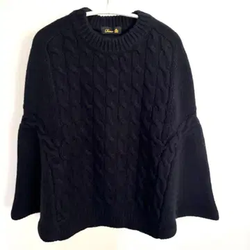 [ 새상품급 ] 드로어 울 캐시미어 니트 판초 네이비