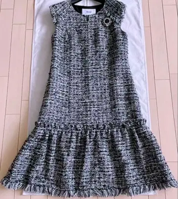 고급 프랑스제 트위드 원피스 38 새상품급