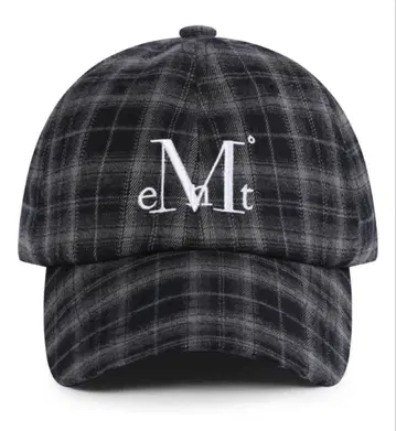 택 포함 새상품 MUCENT 체크 블랙 캡/모자