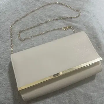 베이지 합성 피혁 파티 백