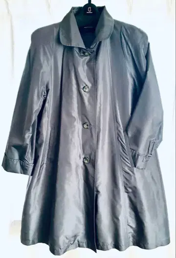 실크 A라인 코트 실크 블루 퍼플 그레이