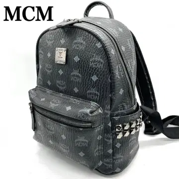 [ 새상품급 ] MCM 블랙 스몰 사이즈 스터드 백팩 비세토스 패턴 블랙