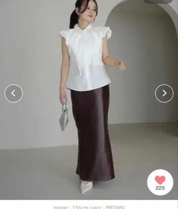 에이미 이스트 월 레더 라이크 새틴 머메이드 스커트