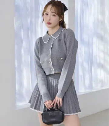 NICE CLAUP 폴로 옷깃 니트 셋업 로고 니트만