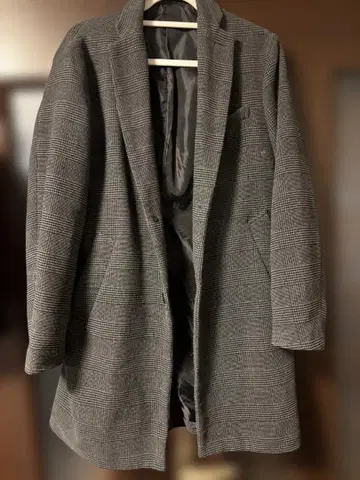 Doublefocus 체스터 코트 L 사이즈 체크 무늬