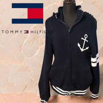 타미힐피거 TOMMY HILFIGER 네이비 니트 후드티 L