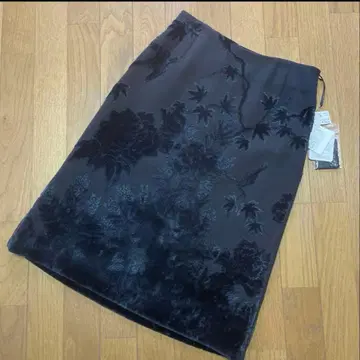 택 포함 새상품 케이타 마루야마 스커트 벨벳 꽃 새 패턴