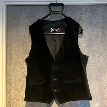 Schott 블랙 스웨이드 베스트 M