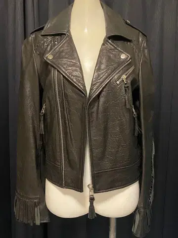 GALLERIE 부드러운 램 가죽 라이더 자켓 블랙 M