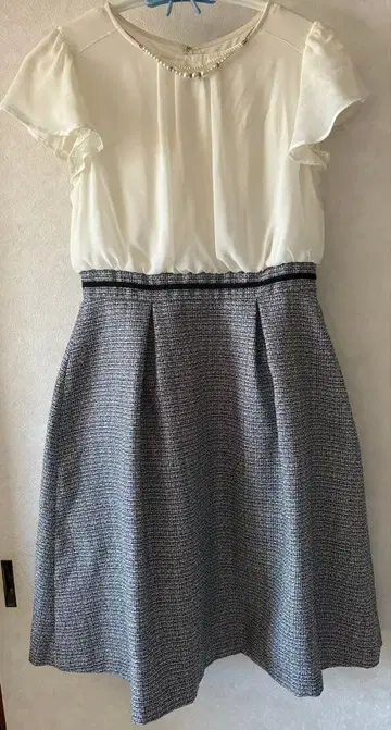 엑시즈팜 트위드 도킹 원피스 M 사이즈 미사용 새상품급 결혼식