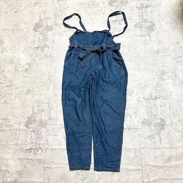 오버롤 데님 살로펫 L 블루 캐주얼 코튼 100 구제 의류