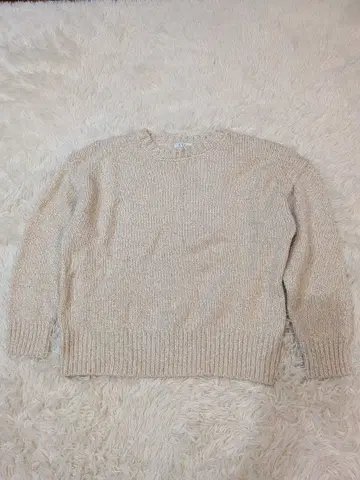 a.v.v 베이지 니트 스웨터 S 사이즈 여성용 라메