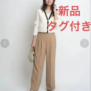 저스길리티 2WAY 사이드 체인 와이드 팬츠 M 카멜 오피스