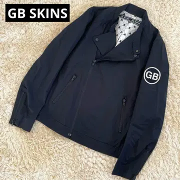 GB SKINS 코튼 라이더 자켓 싱글 와펜 블랙