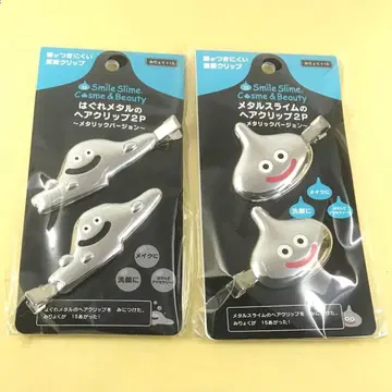 [2점] 드래곤 퀘스트 메탈 슬라임 & 메탈 슬라임 헤어 클립 메탈릭
